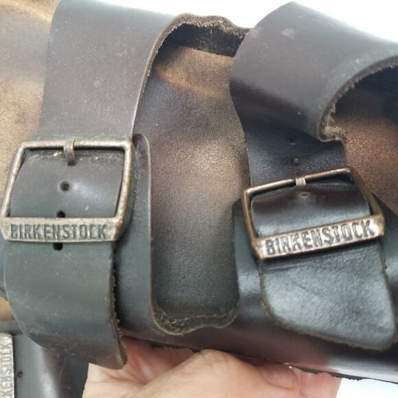 BIRKENSTOCK Milano Brown Leather Habana Ankle Strap Sandal Mens Sz EU 44 US M11 - Picture 9 of 9